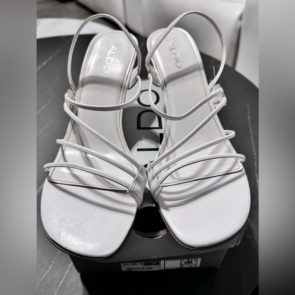 ALDO White high heels sandals Size 9.5 or40 - Picture 1 of 9